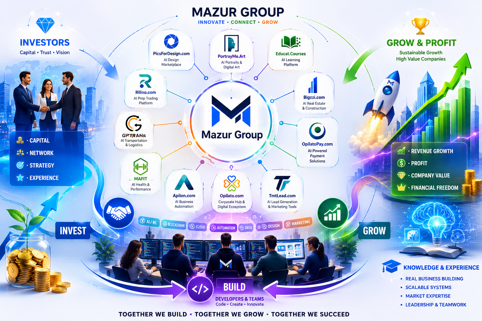 Экосистема Mazur Group: инвесторы, компании и рост